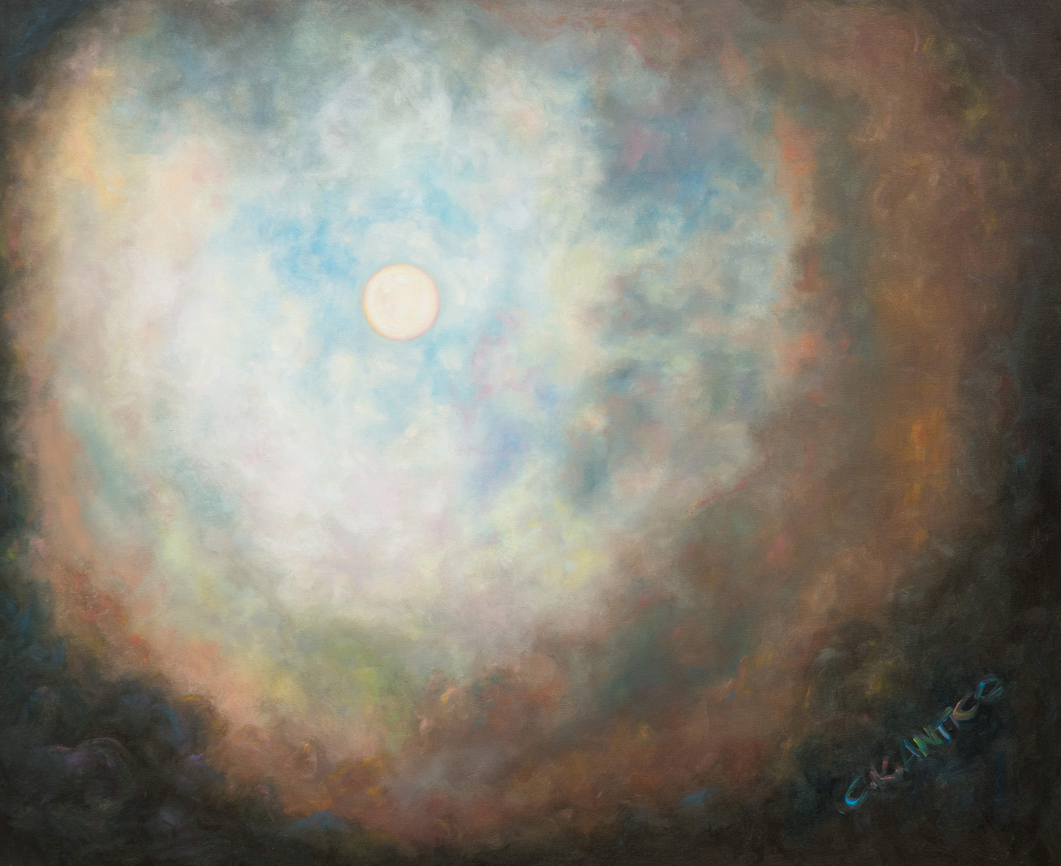 Concetta Antico, A Tetrachromat Moon, 2014, oil on canvas, 76.2.